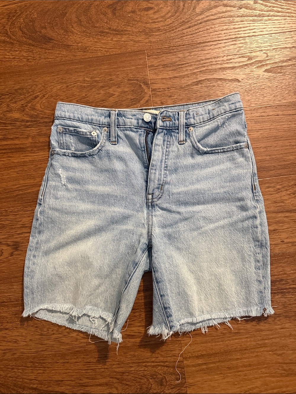 Madewell High Rise Denim Mid-Length Shorts